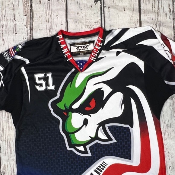 Planet Hockey Club Sports Mens Graphic Hockey Sweater Uniform Ice Hockey - Picture 3 of 7